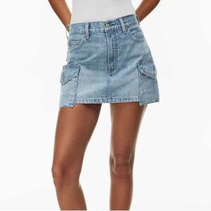 Aritzia Light Blue Denim Mini Skirt